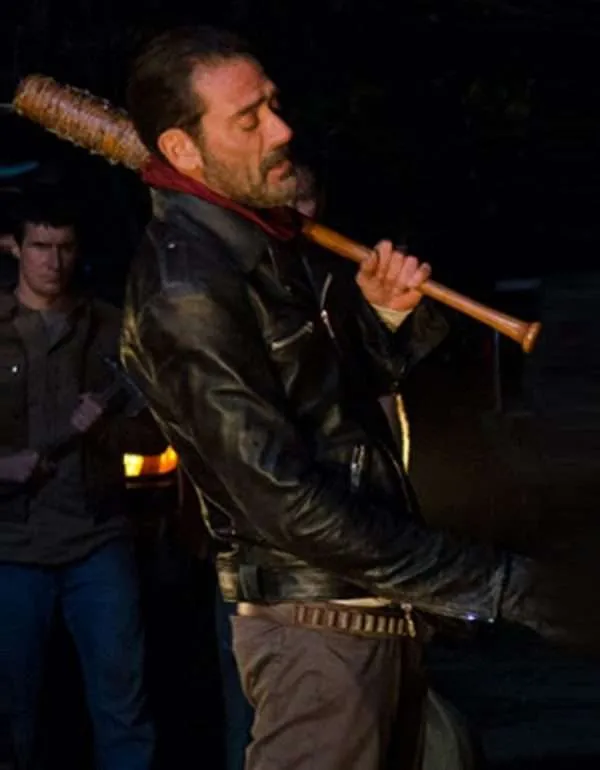 258the-walking-dead-negan-black-leather-jacket The Walking Dead Negan Black Leather Jacket - Image 1