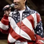 Lee Greenwood American Flag Leather Jacket