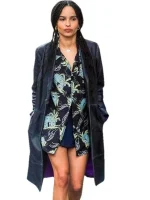 Zoe Kravitz High Fidelity Leather Coat