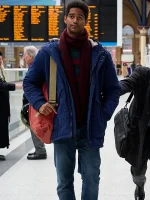 This Is Christmas Alfred Enoch Blue Jacket - Image 4