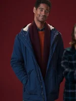 This Is Christmas Alfred Enoch Blue Jacket - Image 2