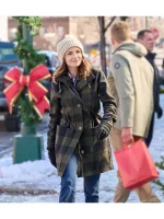 Rescuing Christmas 2023 Rachael Leigh Cook Plaid Coat - Image 2