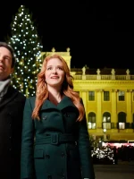 Sarah Drew Christmas In Vienna Green Long Coat - Image 2