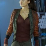 Raven Reyes The 100 Red Quilted Bomber Jacket