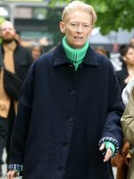 The Room Next Door 2024 Tilda Swinton Black Trench Coat - Image 3