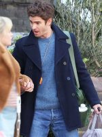 We Live in Time 2025 Andrew Garfield Blue Peacoat - Image 2