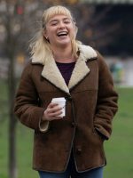 We live in Time Florence Pugh Shearling Jacket