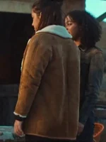 Wingwomen Adele Exarchopoulos Brown Shearling Jacket - Image 2