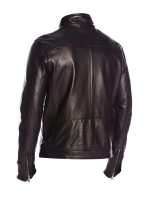 Mens Black Four Pockets Classic Biker Leather Jacket - Image 2