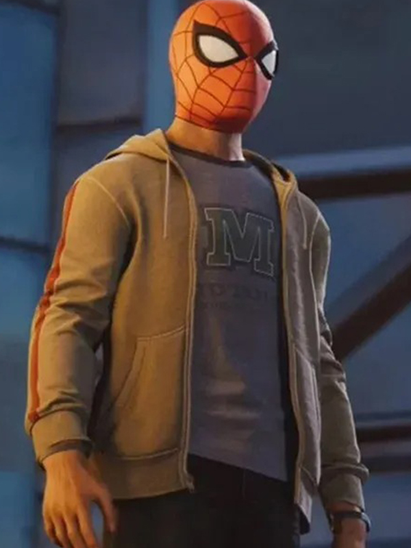 49spider-man-ps4-miles-morales-brown-hoodie-jacket Spider-Man PS4 Miles Morales Brown Hoodie Jacket - Image 1