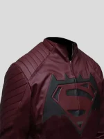 Batman vs Superman Dawn Of Justice Maroon Leather Jacket - Image 2