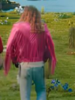 A Minecraft Movie 2025 Jason Momoa Pink Fringed Leather Jacket - Image 2