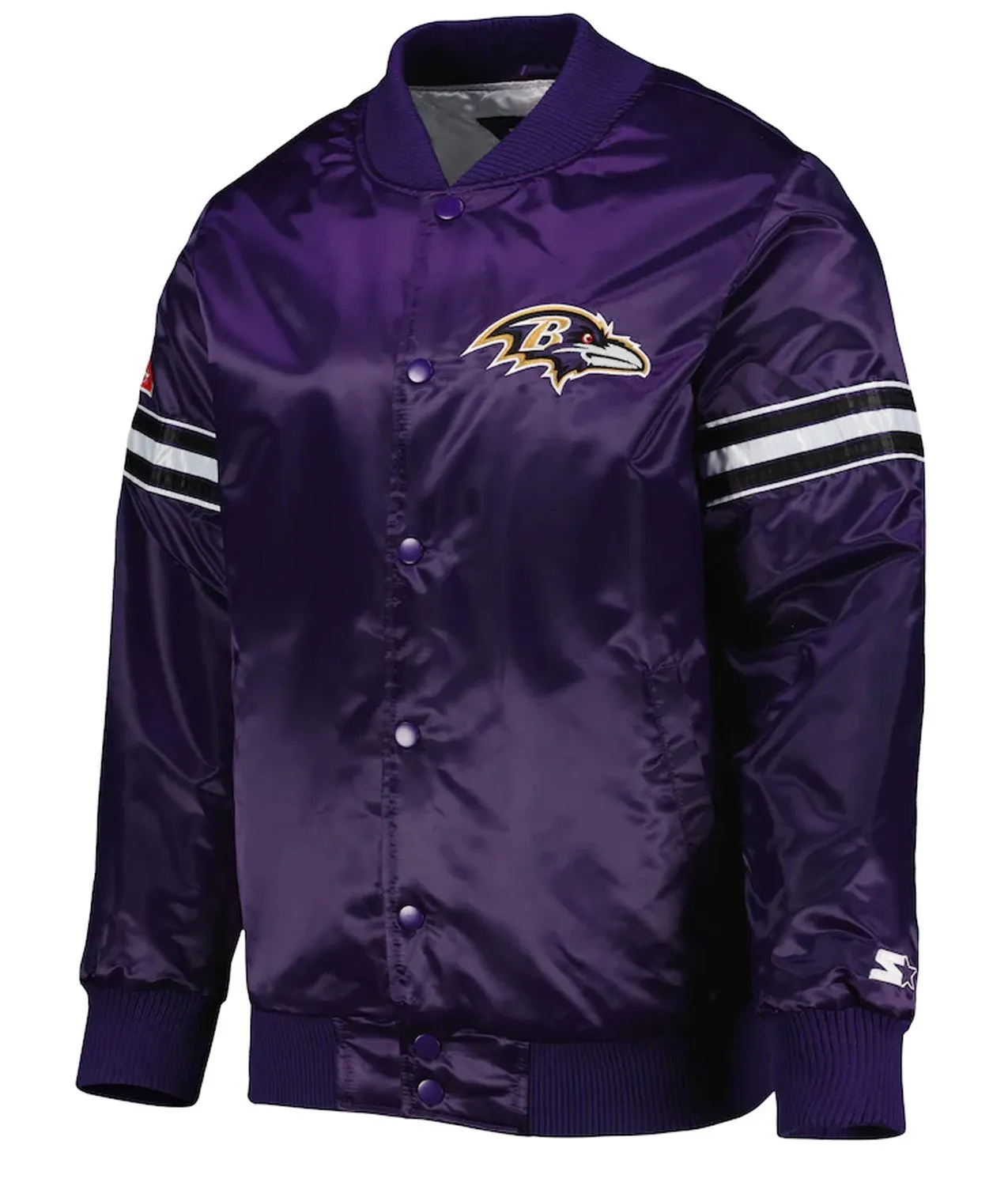 baltimore-ravens-starter-satin-jacket-01 Baltimore Ravens Starter Satin Jacket - Image 1