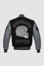 Eddie Brock Venom 2 Detroit Lions Black Varsity Jacket - Image 2