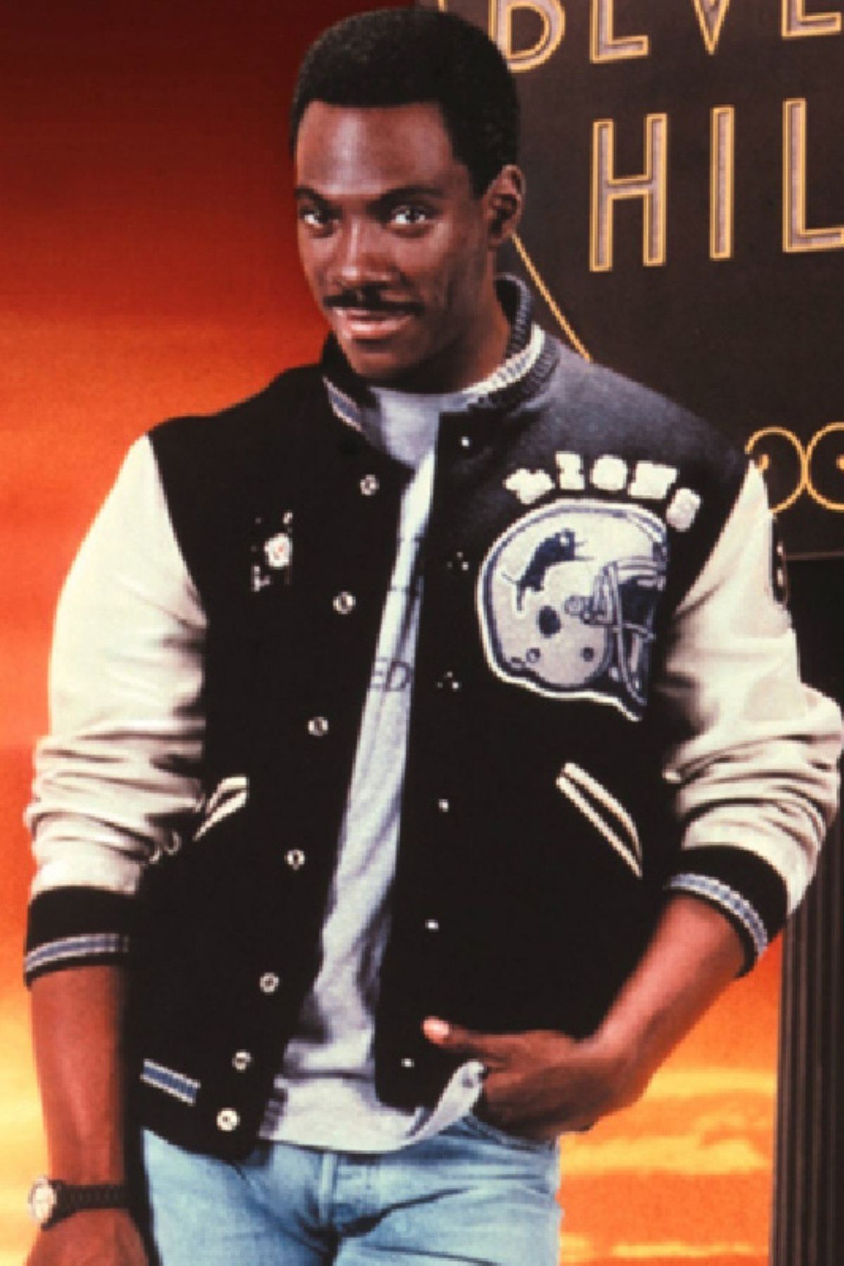 eddie-murphy-beverly-hills-cop-detroit-lions-varsity-jacket Eddie Murphy Beverly Hills Cop Detroit Lions Varsity Jacket - Image 1