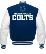 Indianapolis Colts Blue and White Letterman Jacket - Image 2