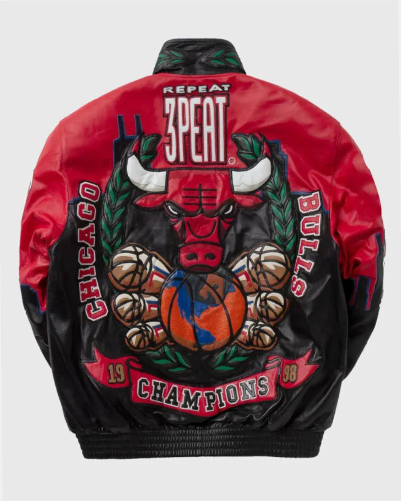 Three Peat Bulls Jacket – Jeff Chicago Bulls Leather Style