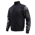 Kansas City Chiefs Triple Black Logo Varsity Jacket - Image 2