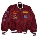 Washington Commanders Burgundy MA-1 Jacket - Image 2