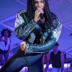 Tijan Njie Girl You Know It’s True Black Studded Leather Jacket