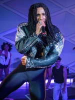 Tijan Njie Girl You Know It’s True Black Studded Leather Jacket