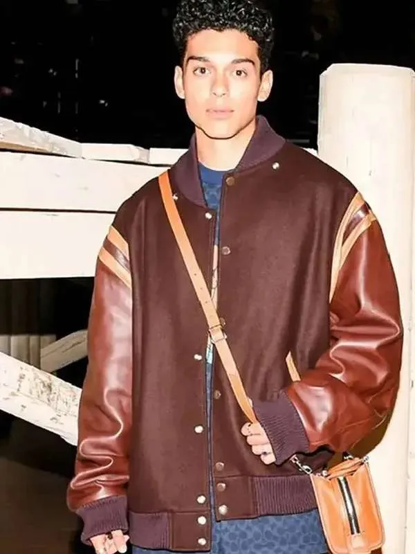 TV-Series-XO-Kitty-Anthony-Keyvan-Brown-Varsity-Leather-Jacket Anthony Keyvan XO Kitty Brown Varsity Jacket - Image 1