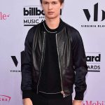 Ansel Elgort Black Varsity Jacket
