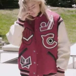 Chloë Grace Moretz Red and White Varsity Jacket
