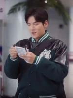 Cho Yong Pil Welcome To Samdalri Green and Black Varsity Jacket - Image 2