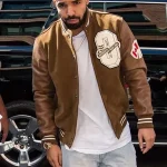 Drake Brown Suede Varsity Jacket
