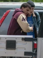 Dylan My Life with the Walter Boys Maroon Varsity Jacket - Image 2