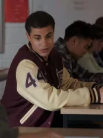 Dylan My Life with the Walter Boys Maroon Varsity Jacket - Image 3