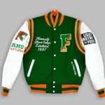 FAMU Green and White Varsity Jacket