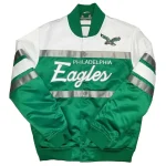 Jalen Hurts Philadelphia Eagles Super Bowl LVII Green and White Bomber Jacket - Image 2