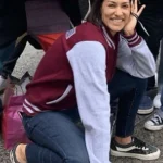 Janina Gavankar Borderlands Maroon Varsity Jacket