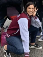 Janina Gavankar Borderlands Maroon Varsity Jacket