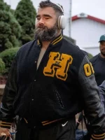 Jason Kelce Arrowhead Stadium High School Black Varsity Jacket - Image 4