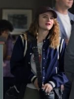 Joey King A Family Affair 2024 Blue Varsity Jacket - Image 2
