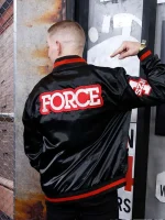 Joseph Sikora Power Book IV Force Black Satin Varsity Jacket - Image 2