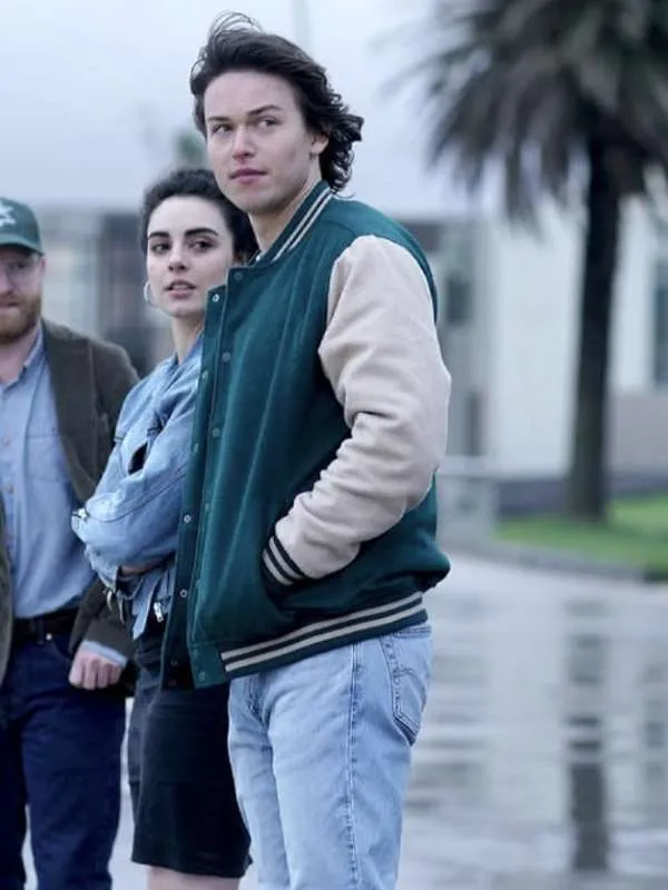 josh-harris-la-brea-s02-green-varsity-jacket-01 Josh Harris La Brea S02 Green Varsity Jacket - Image 1