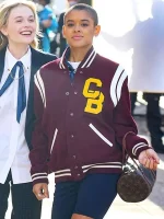 Julien Calloway Gossip Girl Maroon Varsity Jacket - Image 3