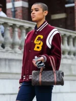 Julien Calloway Gossip Girl Maroon Varsity Jacket - Image 4