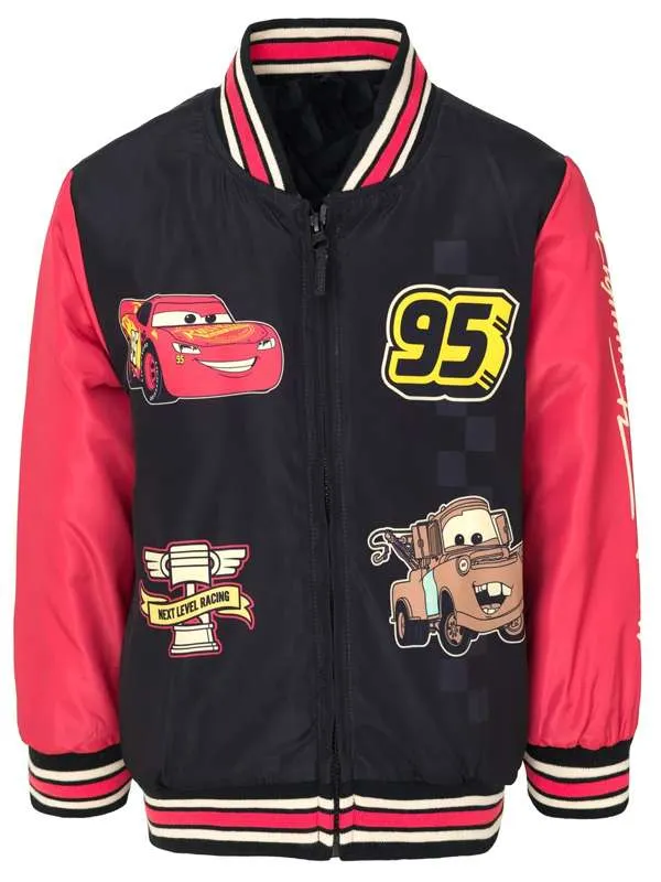 lightning-mcqueen-disney-cars-varsity-jacket-01 Lightning McQueen Disney Cars Varsity Jacket - Image 1