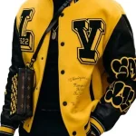 Louis Vuitton Black and Yellow Varsity Jacket
