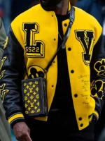 Louis Vuitton Black and Yellow Varsity Jacket - Image 3