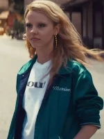 Mia Goth MaXXXine 2024 Green Varsity Jacket - Image 2