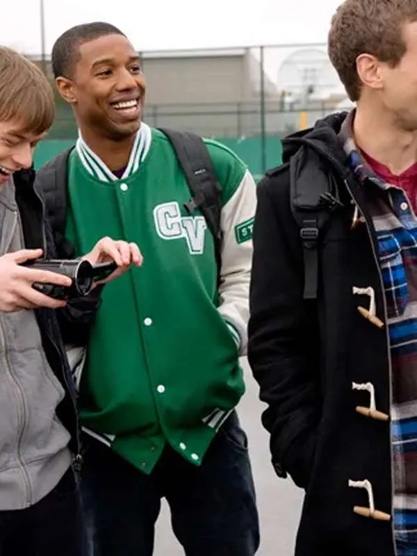 michael-b-jordan-chronicle-green-varsity-jacket Michael B. Jordan Chronicle Green Varsity Jacket - Image 1
