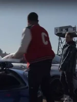 Power Book II Ghost S04 Tariq St. Patrick Red and White Varsity Jacket - Image 3