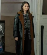 Selena Gomez Only Murders in the Building Black Shearling Leather Coat