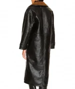 Selena Gomez Only Murders in the Building Black Shearling Leather Coat - Image 3